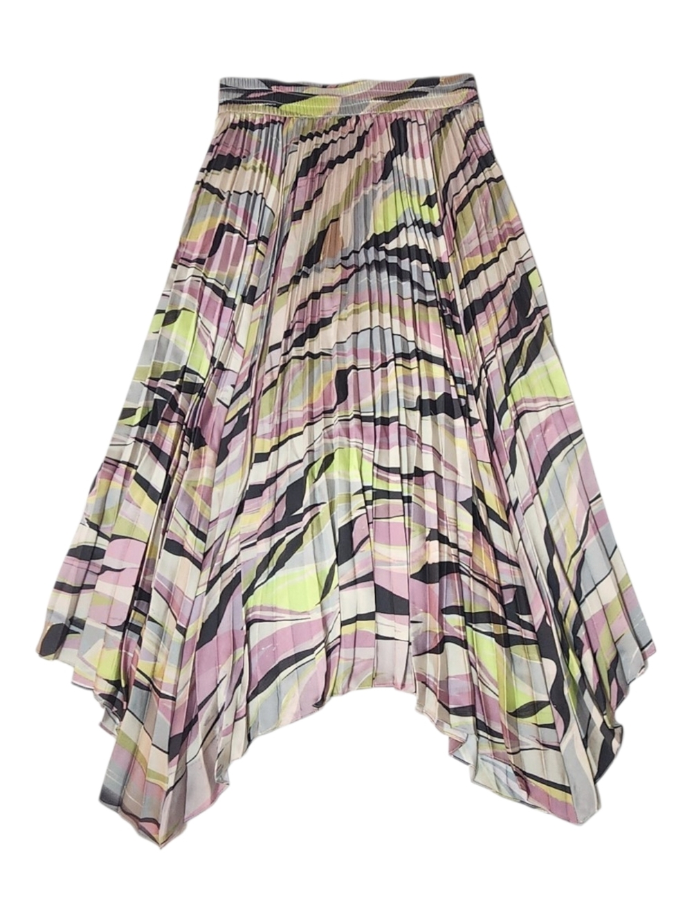 Ted Baker Women Pink Black Printed Pleated Midi Skirt NWT Accordion A-Lin